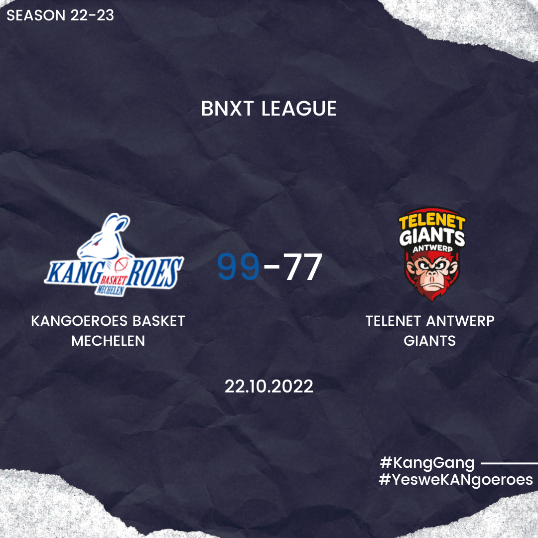 Kangoeroes Basket Mechelen – Telenet Giants Antwerp: 99-77