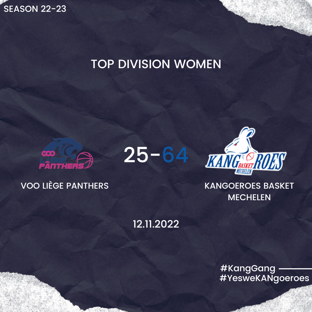 VOO Liège Panthers – Kangoeroes Basket Mechelen: 25-64